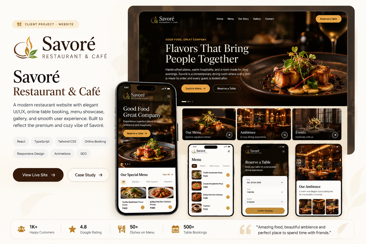 Savoré Restaurant & Café project preview